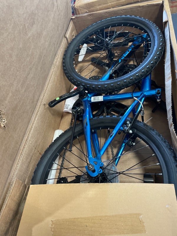 Photo 2 of *MISSING SEAT* Huffy Kids Hardtail Mountain Bike for Boys, Stone Mountain 20 inch 6-Speed, Metallic Cyan (73808)
