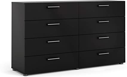 Photo 1 of Tvilum 8 Drawer Double Dresser, Black Matte
