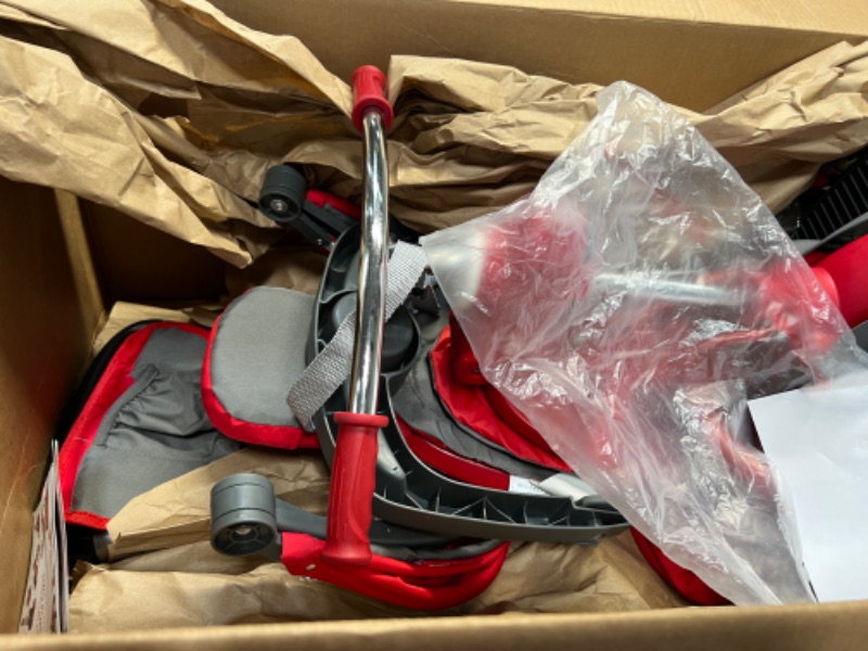 Photo 4 of Radio Flyer 4-in-1 Stroll 'N Trike, Red Toddler Tricycle for Ages 1 Year -5 Years, 19.88" x 35.04" x 40.75"  ***Needs to be oiled***
