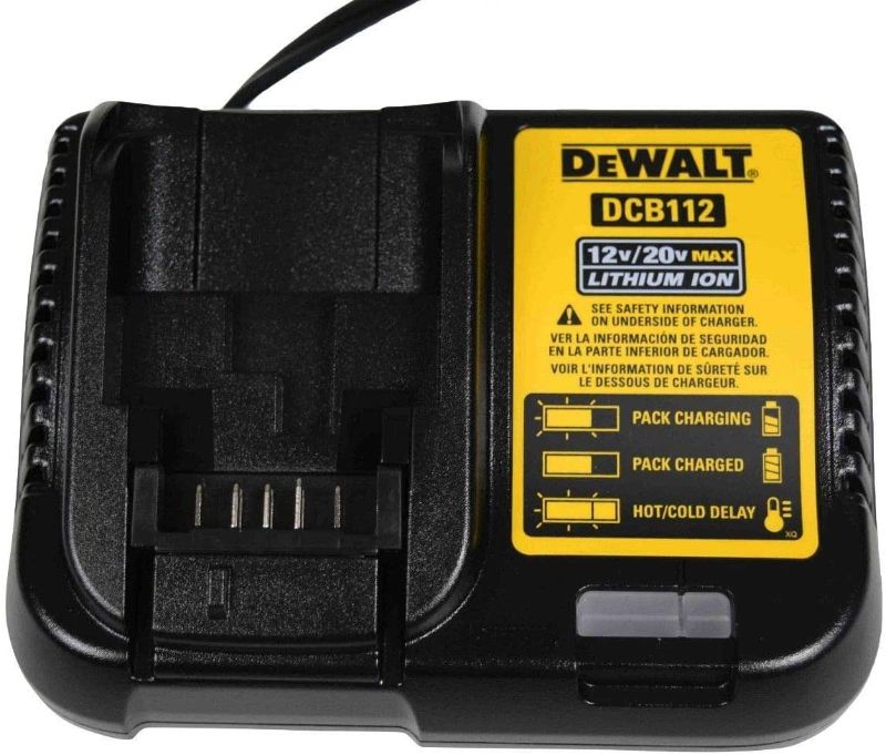 Photo 1 of DEWALT 20V MAX Battery Charger (DCB112) AND Dewalt 18" Large Heavy Duty Contractor Tool New Bag in Bulk Packaging

