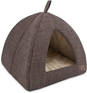 Photo 1 of Best Pet Supplies Pet Tent-Soft Bed for Dog & Cat - Brown Linen, 19" x H: 19"