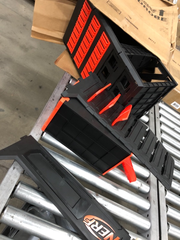 Photo 2 of NERF Elite Blaster Rack - Storage for up to Six Blasters, Including Shelving and Drawers Accessories, Orange and Black - Amazon Exclusive
