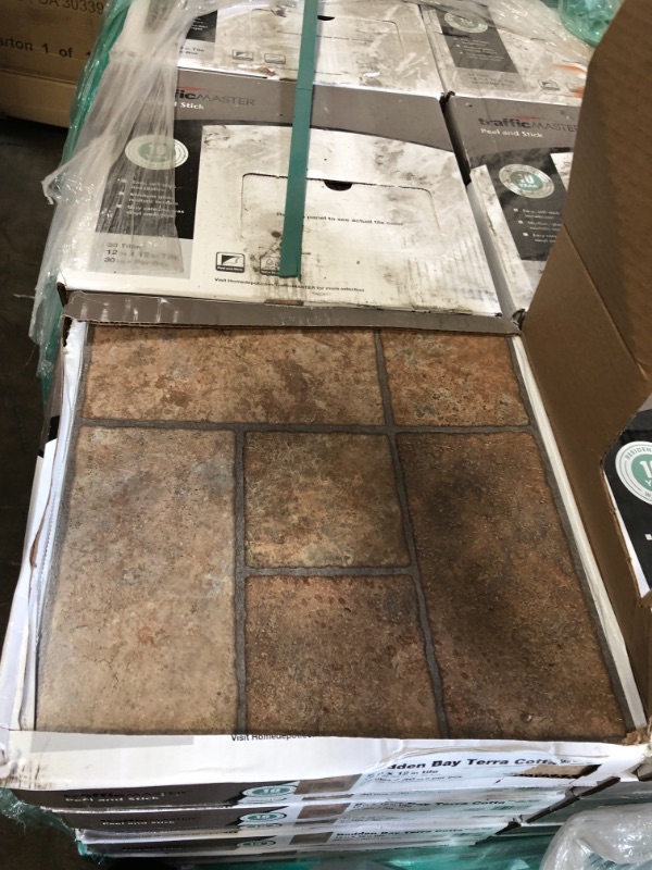 Photo 4 of (PALLET OF 48 CASES)**SOME BOXES MAY HAVE DAMAGED CORNERS DUE TO SHIPPING*
TrafficMaster
Bodden Bay 12 in. x 12 in. Terra Cotta Peel and Stick Vinyl Tile (30 sq. ft. / case)