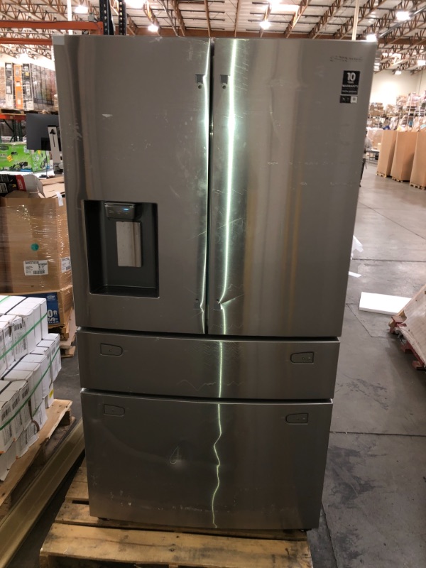 Photo 1 of Samsung 28 cu. ft. 4-Door French Door Refrigerator in Fingerprint Resistant Stainless Steel

