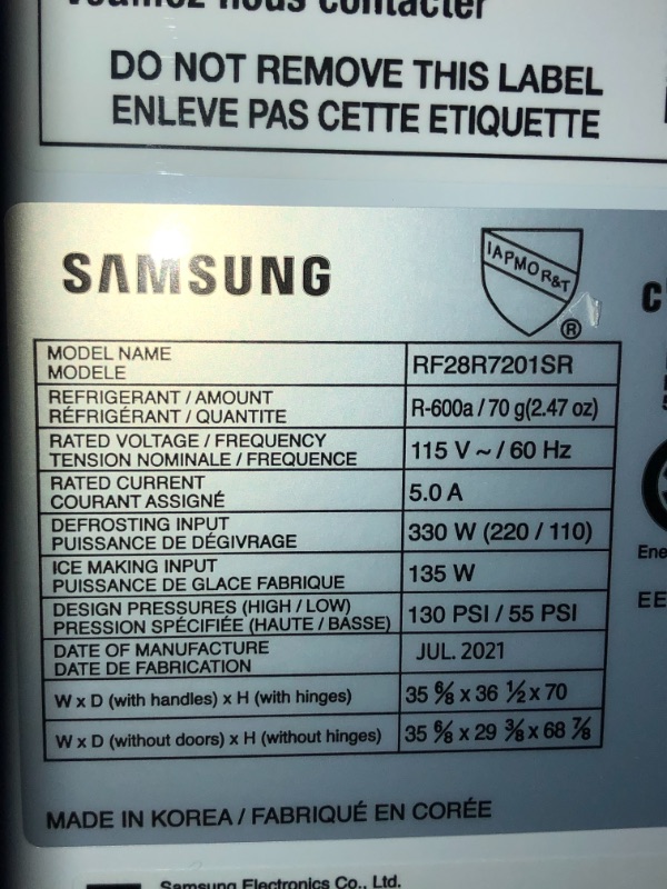 Photo 22 of Samsung 28 cu. ft. 4-Door French Door Refrigerator in Fingerprint Resistant Stainless Steel

