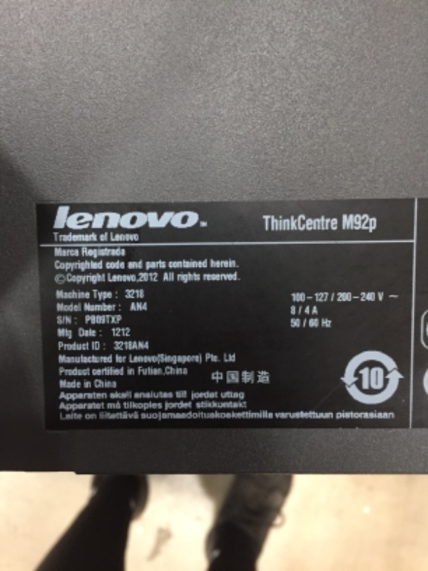 Photo 6 of *USED*
lenovo ThinkCentre M92p Business Desktop Computer - Intel Core i7 Up to 3.9GHz, 16GB RAM, 480GB SSD, Windows 10 Pro