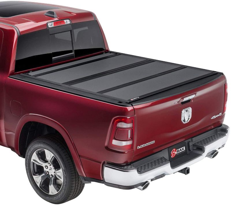 Photo 1 of *USED*
*UNKNOWN what is MISSING*
BAK BAKFlip MX4 Hard Folding Truck Bed Tonneau Cover | 448223 | Fits 2019 - 2022 Dodge Ram 1500, Does Not Fit w/ Multi-Function (Split) Tailgate 6' 4" Bed (76.3")
