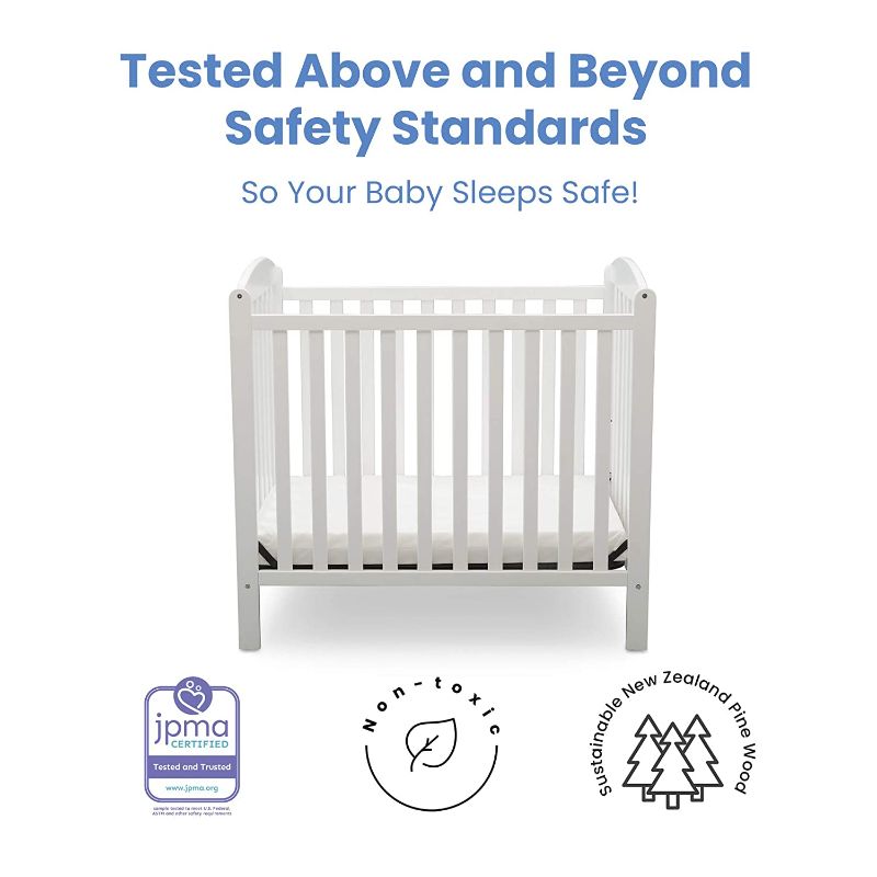 Photo 1 of **loose hardware **minor scratches **
Delta Children Emery Mini Convertible Baby Crib with 2.75-inch Mattress, Bianca White
