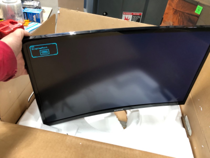 Photo 2 of (SCRATCHED SCREEN/.FRAME; DETACHING LOWER FRAME; FOUND LOOSE HARDWARE) 
SAMSUNG 24-Inch CRG5 144Hz Curved Gaming Monitor (LC24RG50FQNXZA) â€“ Computer Monitor
