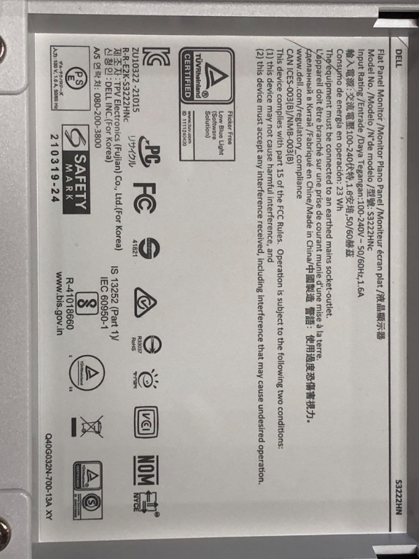 Photo 6 of (TINY DAMAGED SCREEN CORNER) 
Dell S3222HN 32-inch FHD 1920 x 1080 at 75Hz Curved Monitor