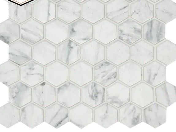 Photo 1 of **ONE BOX OF 12* Lifeproof
Carrara 10 in. x 12 in. x 6.35 mm Ceramic Hexagon Mosaic Floor and Wall Tile (0.81 sq. ft./Each) **roughly 109sq ft**