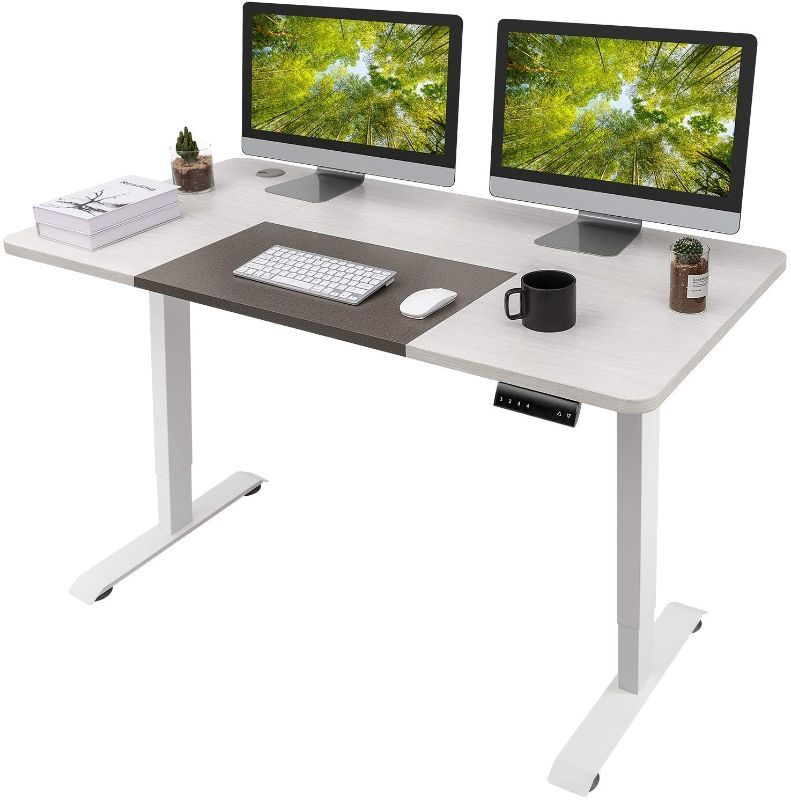 Photo 1 of Homall Electric Height Adjustable Standing Desk 55 x 28 Inches Computer Desk Stand Up Home Office Workstation Desk T-Shaped Metal Bracket Desk with Wood Tabletop and Memory Settings ?White?
STOCK PHOTO IS SIMILAR