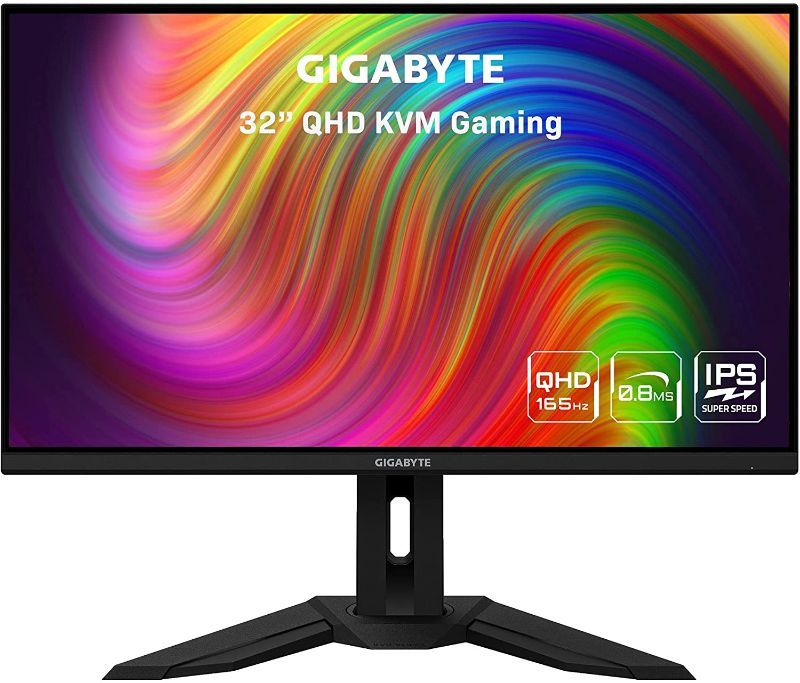 Photo 1 of GIGABYTE M32Q 32" 165Hz Gaming Monitor, 2560 x 1440 SS IPS Display, 0.8ms (MPRT) Response Time, 9?4% DCI-P3, VESA Display HDR400, FreeSync Premium, 1x Display Port 1.2, 2X HDMI 2.0