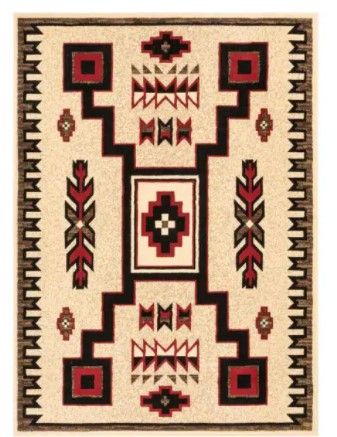 Photo 1 of 
Well Woven
Persa Cheyenne Tribal Southwestern Medallion Ivory 5 ft. 3 in. x 7 ft. 3 in. Area Rug
