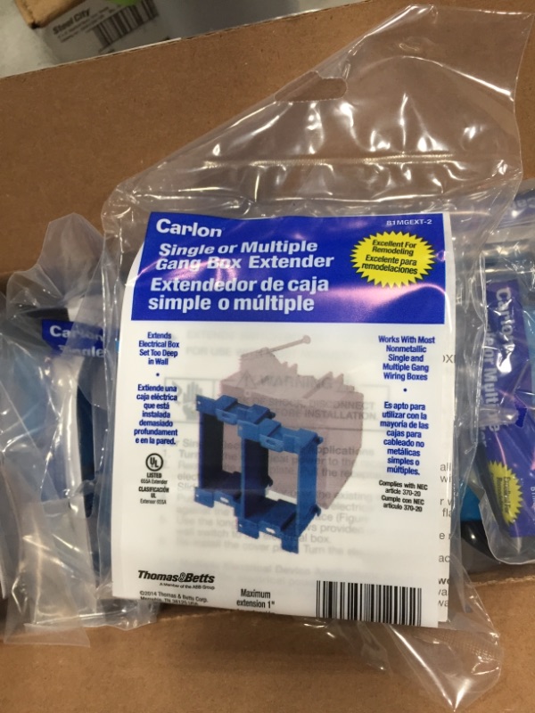 Photo 4 of 10 items 
Carlon Multi-Gang Non-Metallic Electrical Box Extender (2-Pack) (10 pack) ($6 x 10)
