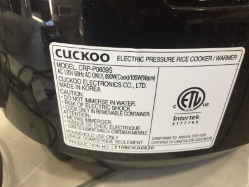 Photo 4 of CUCKOO CRP-P0609S | 6-Cup (Uncooked) Pressure Rice Cooker | 12 Menu Options: Quinoa, Nu Rung Ji, GABA/Brown Rice & More, Made in Korea | Black/Copper