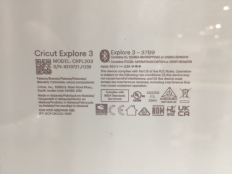 Photo 1 of Cricut Explore 3 Machine - DIY Machine Compatible with Matless Cutting Cricut Smart Materials | Make Custom Vinyl Decals, Custom HTV Iron On T Shirts, etc. for Valentines Day Décor and Decorations