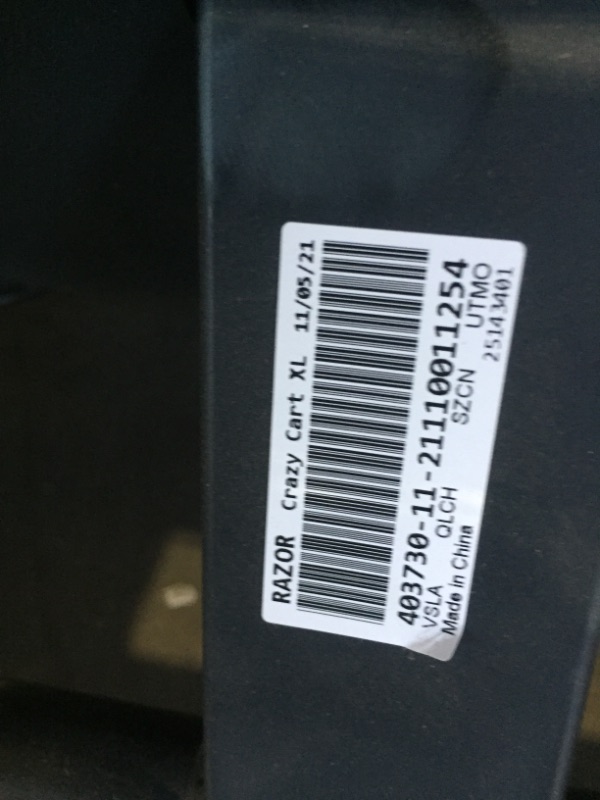 Photo 5 of DOES NOT TURN WHEEL/HAVE POER TO WHEEL WHEN PRESS ON THE GAS)
Razor Crazy Cart XL - 36V Electric Drifting Go Kart - Variable Speed, Up to 14 mph, Drift Bar for Controlled Drifts, Adult-Size Fun