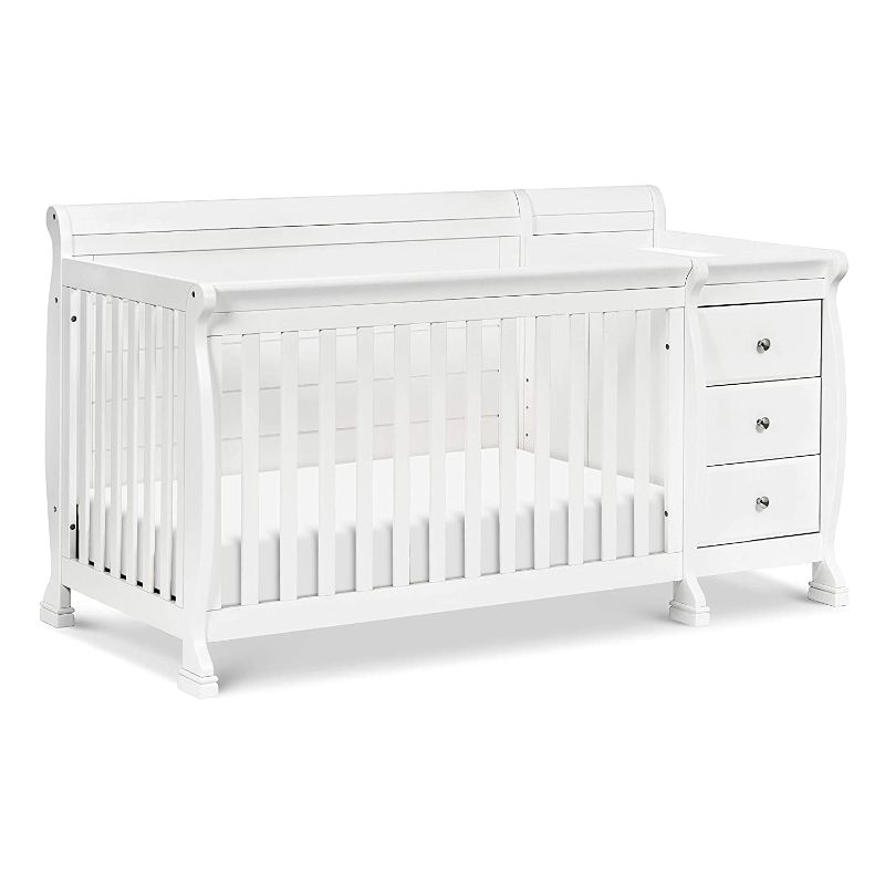 Photo 1 of DaVinci Kalani 4-in-1 Convertible Crib and Changer Combo in White
