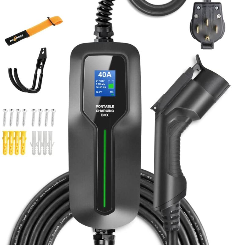 Photo 1 of (USED) BESENERGY EV Charger Level 2 40Amp NEMA14-50 220V-240V Upgraded Portable EV Charging Cable Faster Charging Station, Electric Vehicle Charger Compatible with All EV Cars
