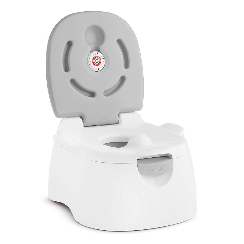 Photo 1 of Munchkin Arm & Hammer Multi-Stage 3-in-1 Potty Seat, (Potty Chair, Trainer Ring and Step Stool), Grey
