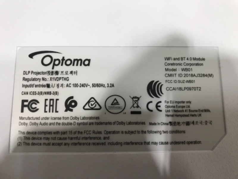 Photo 5 of Optoma CinemaX P2 4K UHD 16:9 Laser Home Cinema Ultra-Short Throw Projector with 40W Dolby Digital 2.0 Soundbar

