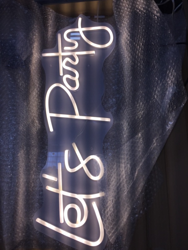 Photo 2 of Let's Party Neon Sign Warm White 21x9Inches
