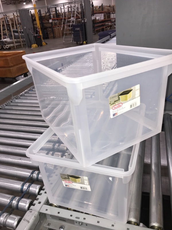 Photo 1 of 4 pack Sterilite 18.5" x 14" Plastic File Box Clear/Black