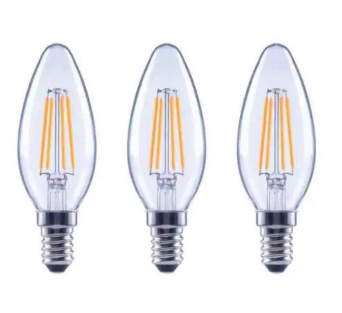 Photo 1 of 40-Watt Equivalent B11 Candle Dimmable ENERGY STAR Clear Glass Filament LED Vintage Edison Light Bulb Soft White(8-Pack)