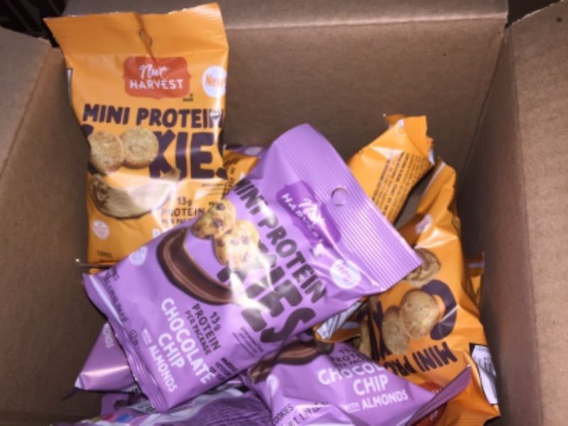 Photo 1 of *Use by 03/08/2022* Nut Harvest Protein Mini Cookies Variety Pack (12ct), 12Count