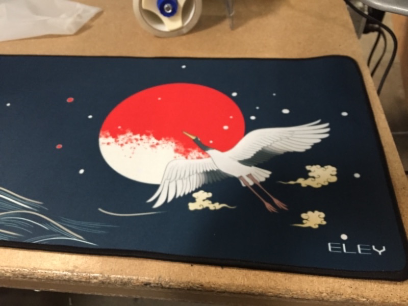 Photo 2 of ELEY 31.5x12in Rubber Base Non-Slip Mousepad Large Extended Mouse Mat with Stitched Edges Waterproof Mouse Pad for Game Players