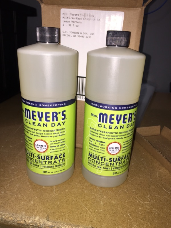 Photo 1 of 2 pack Mrs. Meyer's Clean Day Multi-Surface Concentrate, Lemon Verbena, 32 Fl Oz (78176-MP) | Quill
