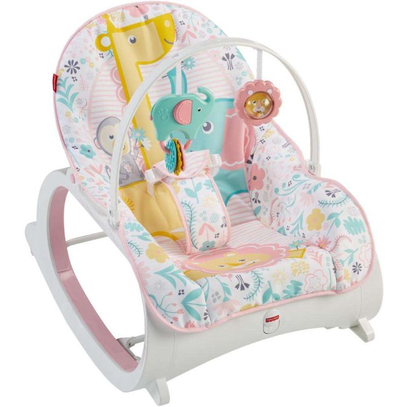 Photo 1 of Fisher-Price Infant-to-Toddler Rocker, Pastel Pink with Removable Bar