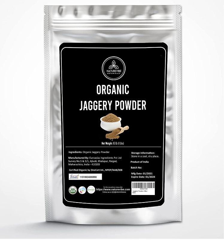 Photo 1 of *EXP DATE 02/2023* Naturevibe Botanicals Organic Jaggery Powder, 1lb raw (16 ounces) - SET OF 2 *NO REFUNDS** 
