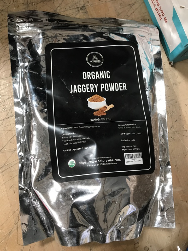 Photo 2 of *EXP DATE 02/2023* Naturevibe Botanicals Organic Jaggery Powder, 1lb raw (16 ounces) - SET OF 2 *NO REFUNDS** 
