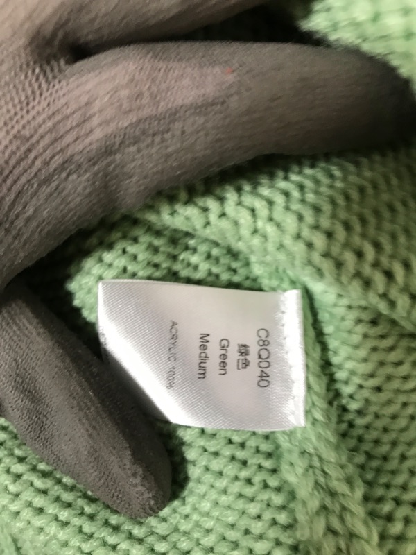 Photo 1 of BUNDLE OF WOMENS CLOTHES - MISAKIA CHERRY RED ZIPPER JACKET - SIZE SMALL, LIGHT GREEN WOMENS SWEATER - SIZE MEDIUM, PAKASEPT OLIVE GREEN RAIN JACKET - SIZE LARGE 