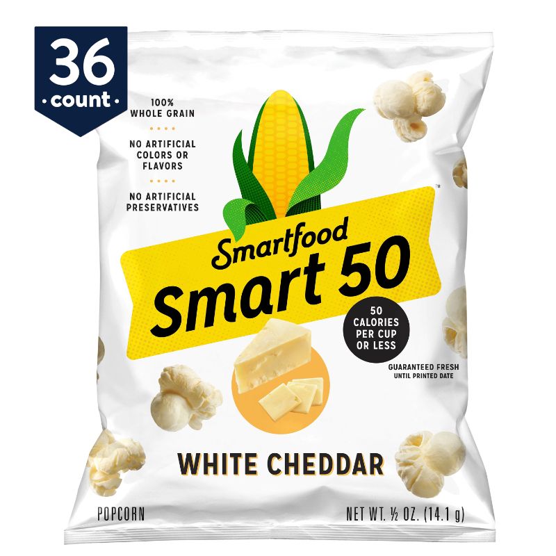 Photo 1 of *EXP DATE 02/08/22** Smart50 70 Calorie White Cheddar Popcorn, 36 Ct (0.5 Oz. Bags)
