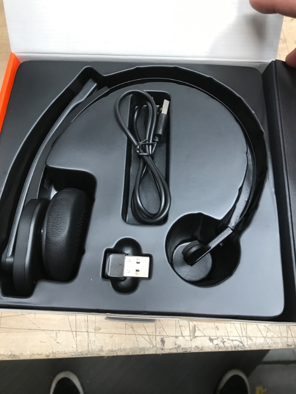 Photo 2 of TAOTRONIC Trucker Bluetooth Headset with Noise Cancelling Microphone, 34H Playtime, Trucker Wireless Headset with USB Adapter for PC, Call Center, Zoom, Skype Class
