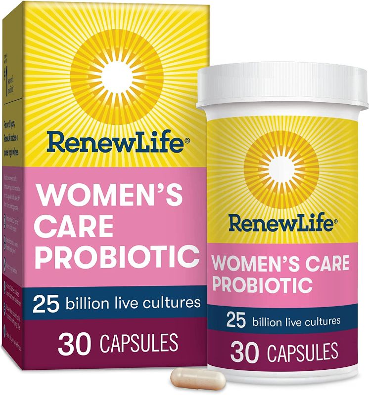 Photo 1 of EXP 05/2023
Renew Life Women's Probiotics 25 Billion CFU Guaranteed, 12 Strains, Shelf Stable, Gluten Dairy & Soy Free, 30 Capsules, Ultimate Flora Women's Care Black