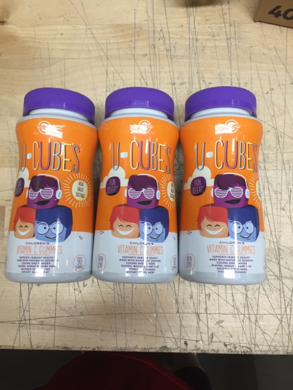 Photo 2 of BEST BY 04/2022
***NON-REFUNDABLE***
Solgar U-Cubes Children's Vitamin C, 90 Gummies - Includes 2 Great-Tasting Flavors, Orange & Strawberry - Immune Support - For Ages 2 & Up - Non GMO, Vegan, Gluten Free, Dairy Free - 45 Servings
3 BOTTLES
