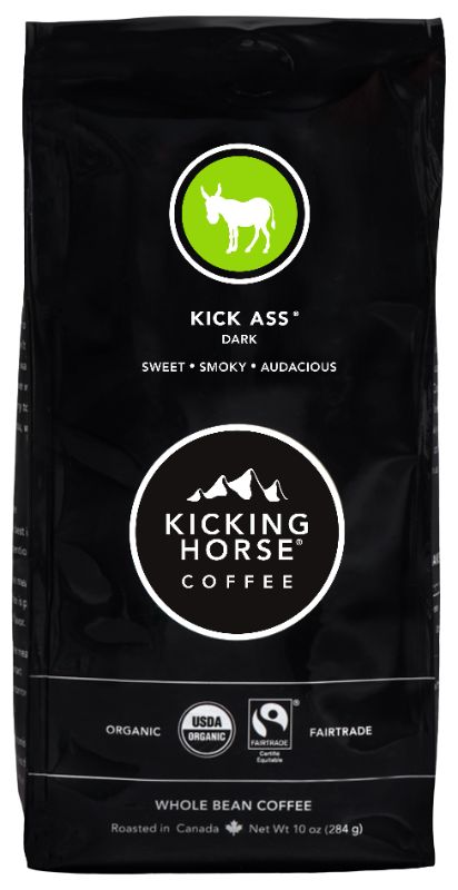 Photo 1 of **EXPIRES 03/17/2022**
**NO REFUNDS**
Kicking Horse Coffee Organic Kick Ass Dark Roast Whole Bean 10 Oz
6PZ