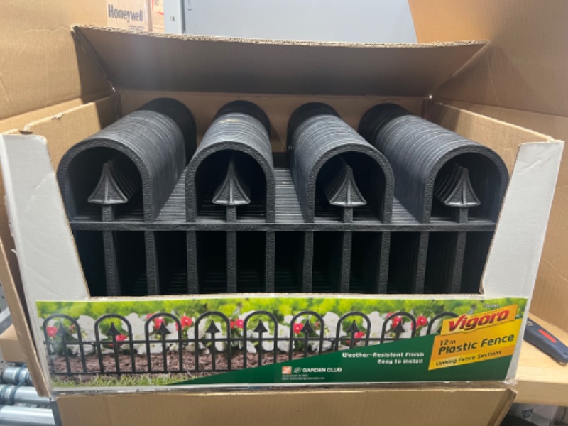 Photo 2 of 12 in. H Black Resin Garden Border Fence 23INCH (L)X 12 INCH (H)
36 PACK 