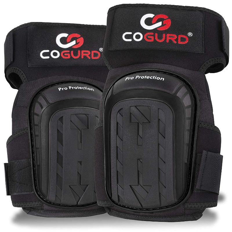 Photo 1 of COGURD Professional Gel Knee Pads for Work Construction, Gardening, Cleaning, Flooring and Garage - Heavy Duty Support Kneepads with High Density Foam Padding Cushion and Strong Stretchable Straps
