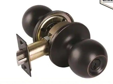 Photo 1 of 2-1/8 in. Grade-2 Aged Bronze Commercial Storeroom Door Knob
