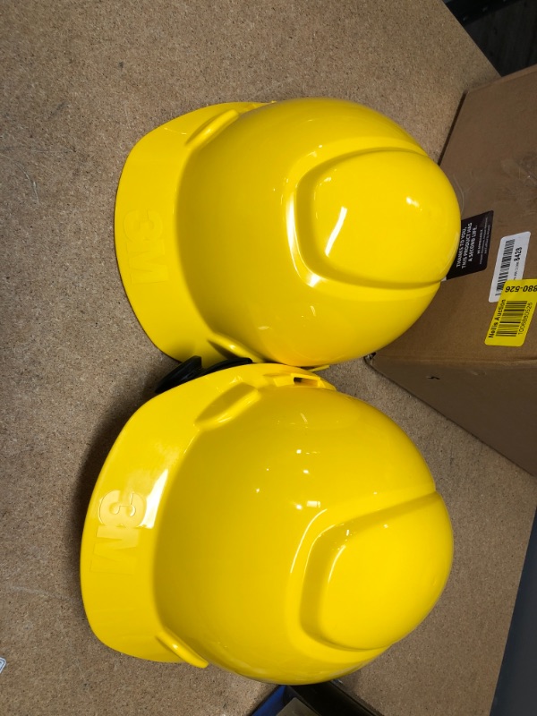 Photo 2 of 3M H702r H-700 Series Hard Hat With 4 Point Ratchet Suspension, Yellow - 2 PACK
