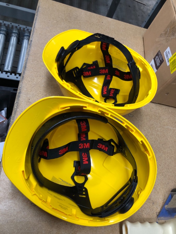 Photo 1 of 3M H702r H-700 Series Hard Hat With 4 Point Ratchet Suspension, Yellow - 2 PACK
