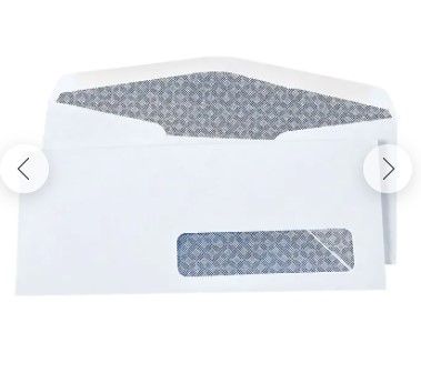 Photo 1 of Staples Gummed Security Tinted #10 Business Envelope, 4 1/8" x 9 1/2", White Wove, 500/Box (19806/572043)
