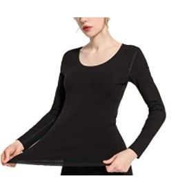 Photo 1 of Gauagbr Long Sleeve Shirts for Women, Thermal Workout Tee Shirt Scoop Neck Basic Tops - XL
