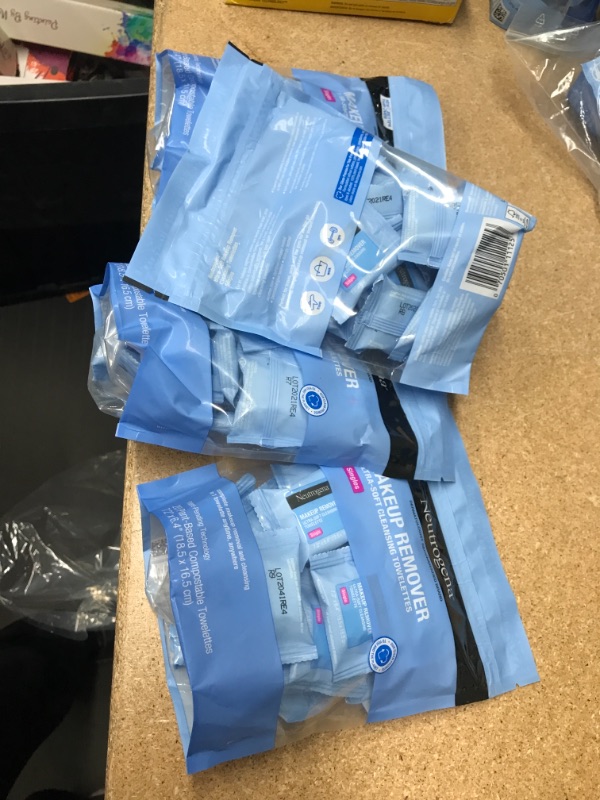 Photo 3 of **PACK OF 4**
Neutrogena Makeup Remover Facial Cleansing Towelette Singles, Daily Face Wipes Remove Dirt, Oil, Makeup & Waterproof Mascara, Gentle, Individually Wrapped, 100% Plant-Based Fibers, 20 ct
