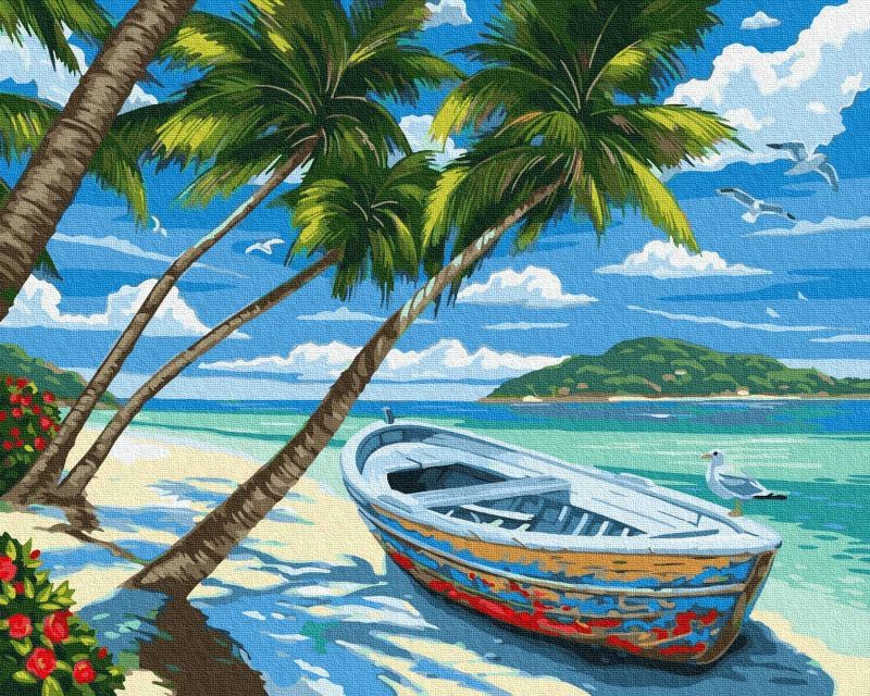 Photo 1 of **SET OF 4**
KOSE Paint by Numbers for Adults Beginner & Kids,DIY Oil Painting Kit on Canvas with Paintbrushes and Acrylic Pigment, Arts Craft for Home Wall Decor-16"W X 20"L Beach Hawaii

